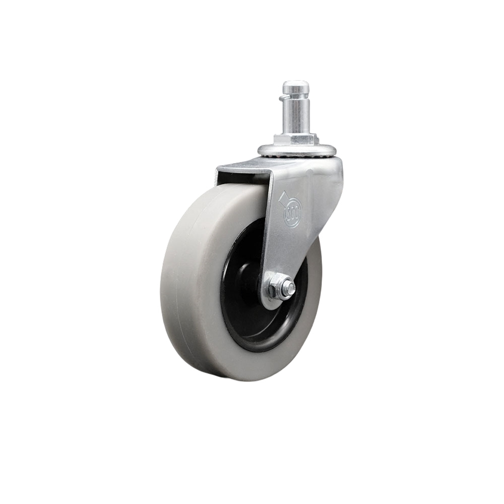 3 Inch Swivel Thermoplastic Rubber Caster Wheel and 7/16 Inch by 7/8 Inch Grip Ring Stem Caster - 110 lbs. Per Caster - Service Caster Brand — photo 1