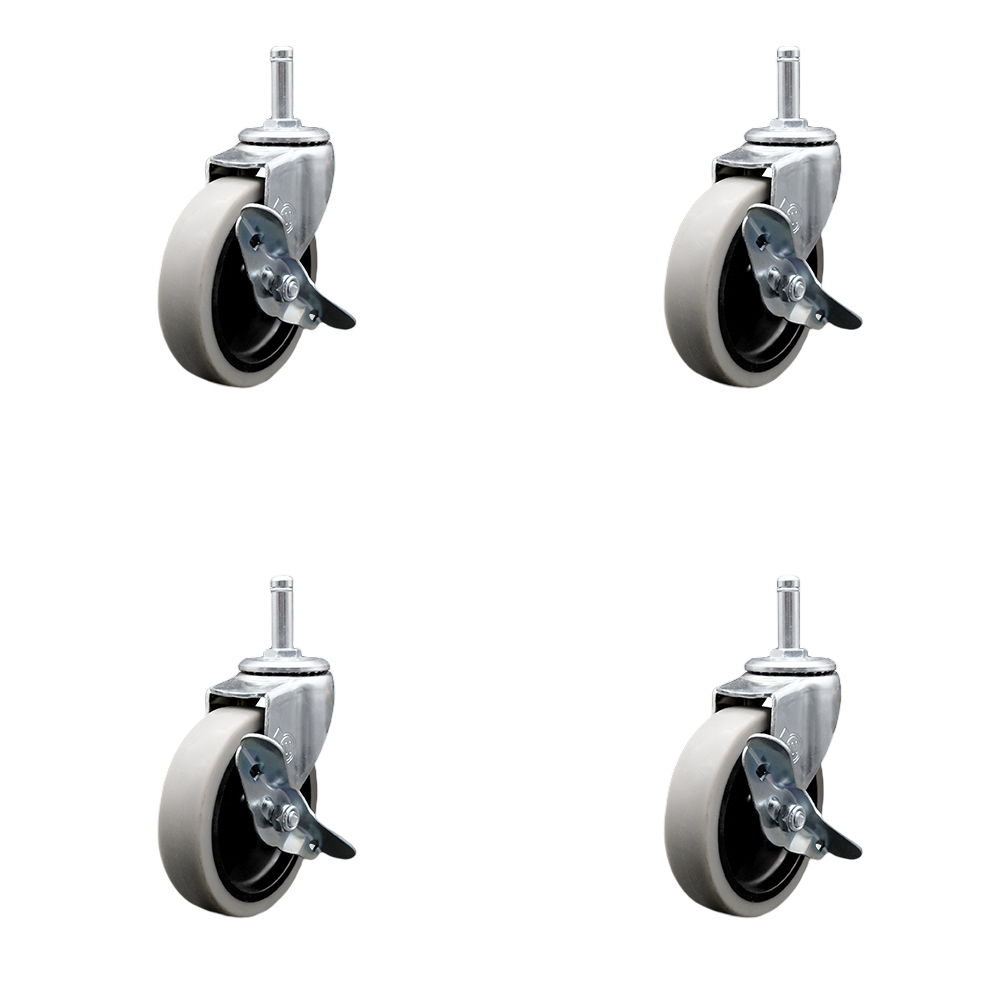 Choice Bussing Utility Cart Caster Set - Replacement Caster Set - Includes 4 Swivel Casters with Brakes - Set of 4 - Service Caster Brand — photo 1