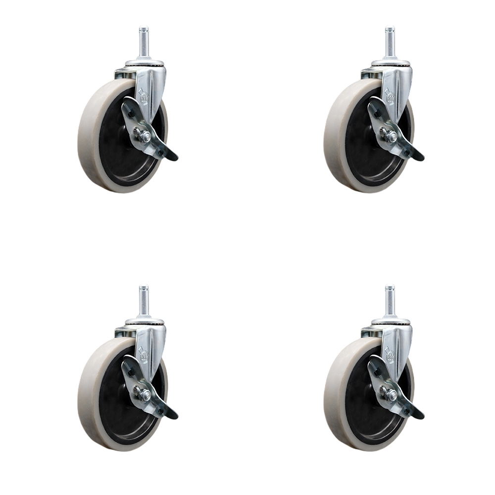 Cambro Replacement Caster Set - BC340KD Utility Cart - Includes 4 Swivel Casters with Brakes - Set of 4 - Service Caster Brand — photo 1