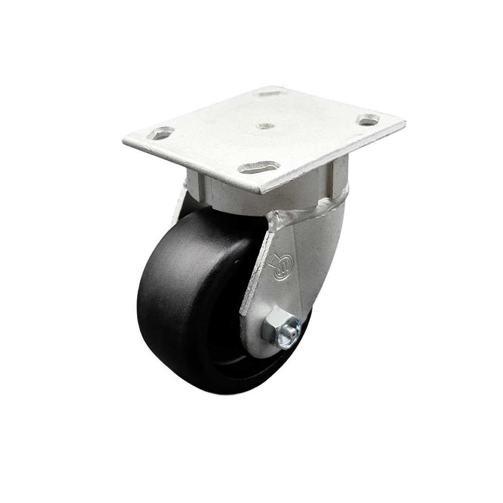 Kingpinless Glass Filled Nylon Swivel Top Plate Caster w/4" x 2" Black Wheel - 1200 lbs Capacity/Caster - Service Caster Brand — photo 1