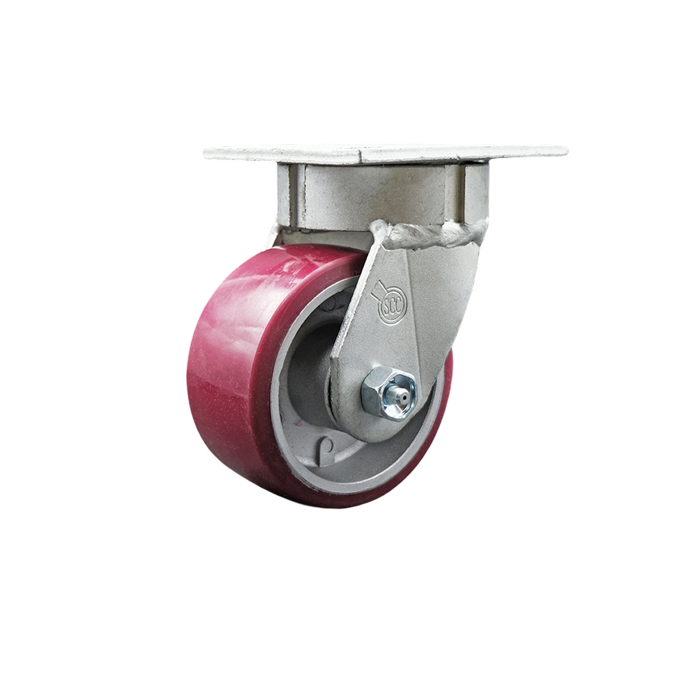 Heavy Duty Kingpinless Swivel Top Plate Caster with 4 Inch Polyurethane on Aluminum Wheel and Ball Bearings - 700 lbs. Capacity/Caster - Service Caster Brand — photo 1