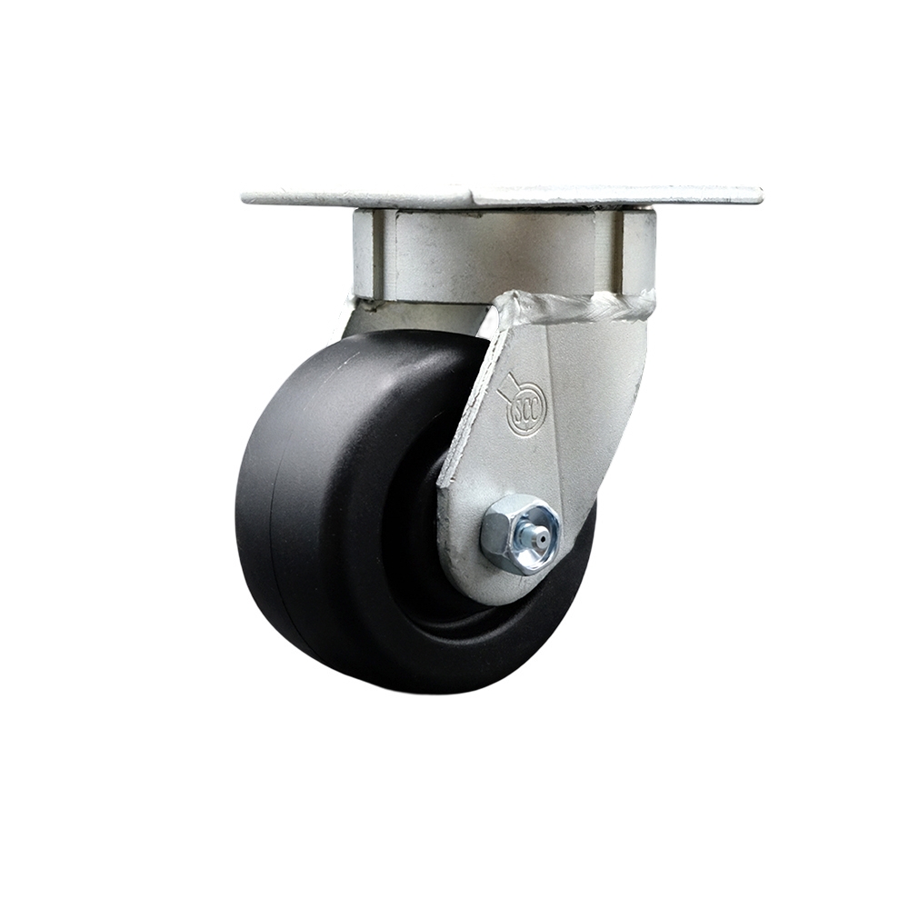 Heavy Duty Kingpinless Swivel Top Plate Caster with 4 Inch Polyolefin Wheel and Ball Bearings - 500 lbs. Capacity/Caster - Service Caster Brand — photo 1