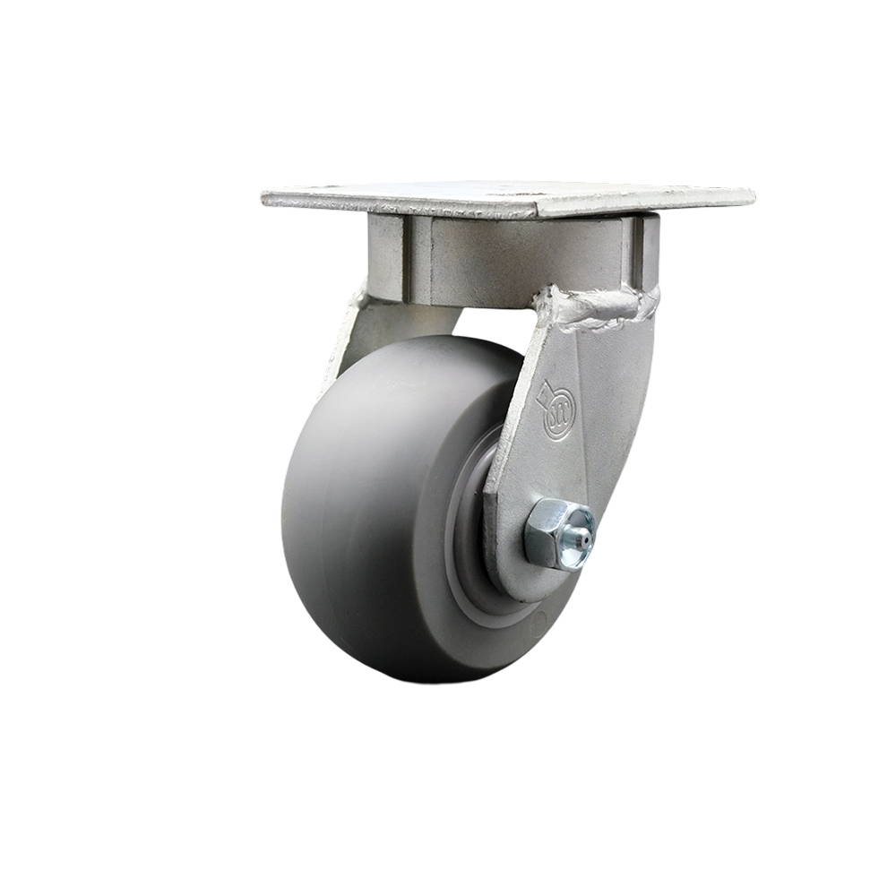 Heavy Duty Kingpinless Swivel Top Plate Caster with 4 Inch Thermoplastic Rubber Donut Tread Wheel and Ball Bearings - 300 lbs. Capacity/Caster - Service Caster Brand — photo 1