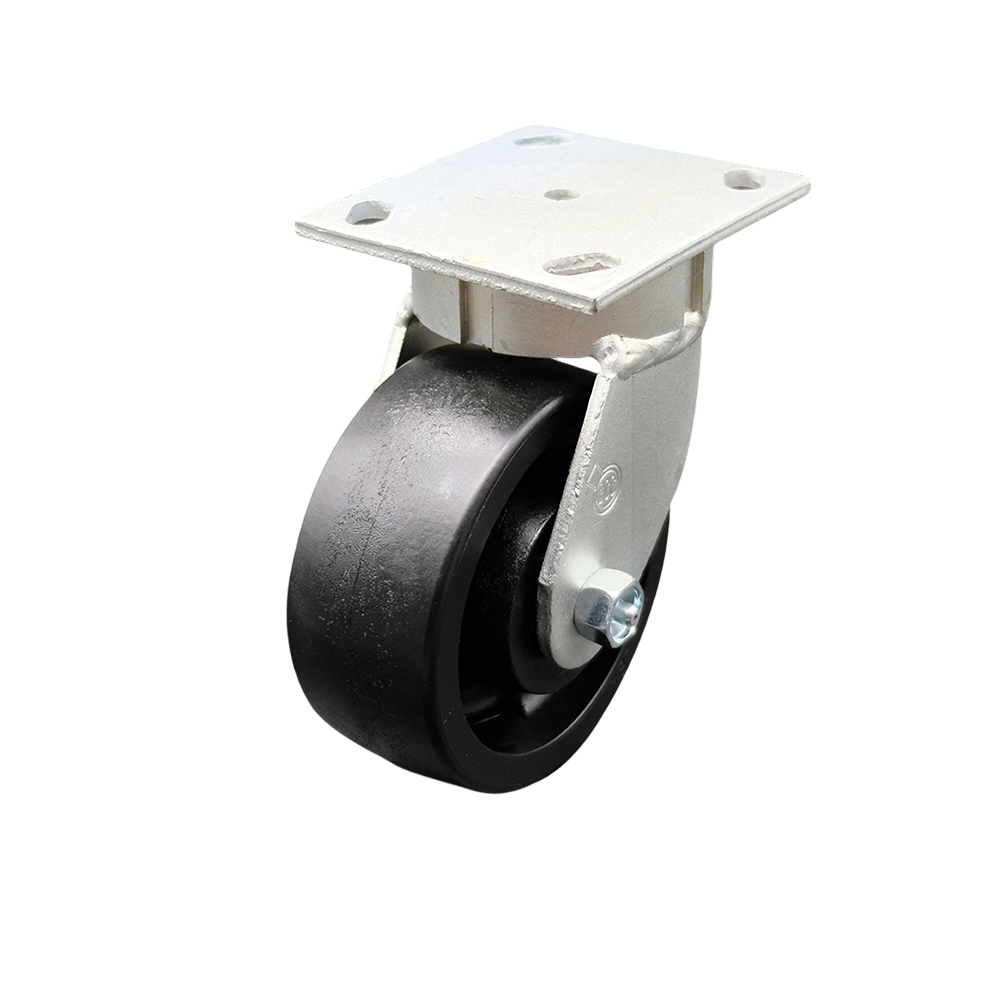 Kingpinless Glass Filled Nylon Swivel Top Plate Caster w/5" x 2" Black Wheel - 1250 lbs Capacity/Caster - Service Caster Brand — photo 1