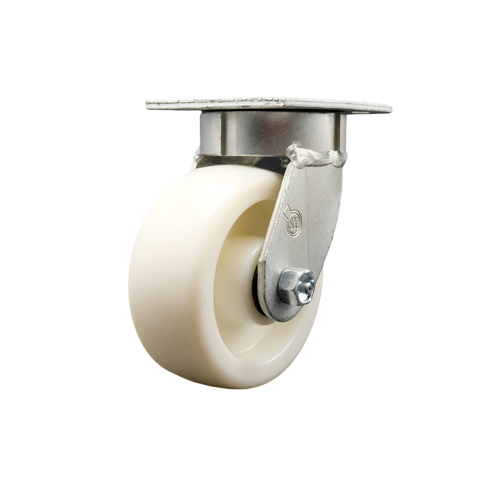 Kingpinless Nylon Swivel Top Plate Caster w/5" x 2" White Wheel - 900 lbs Capacity/Caster - Service Caster Brand — photo 1