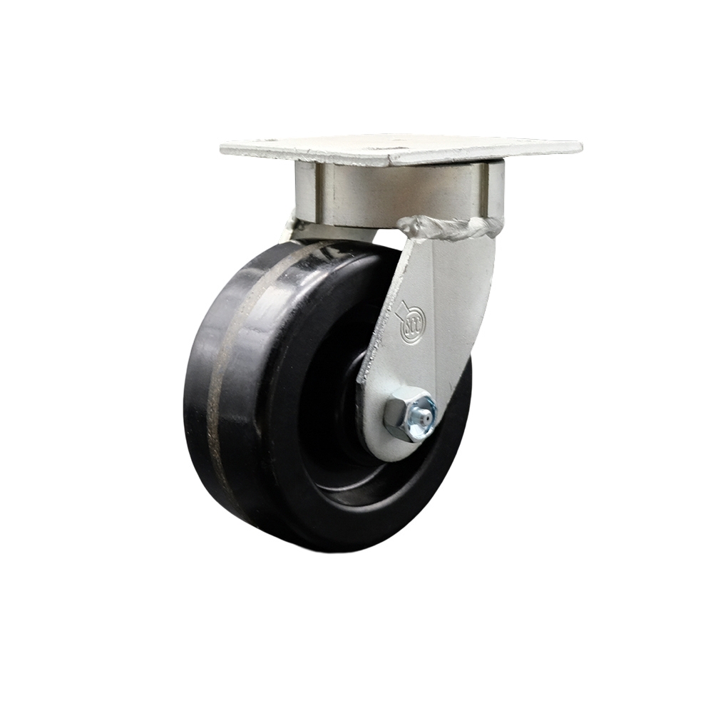 Kingpinless Phenolic Swivel Top Plate Caster w/5" x 2" Black Wheel - 1000 lbs Capacity/Caster - Service Caster Brand — photo 1