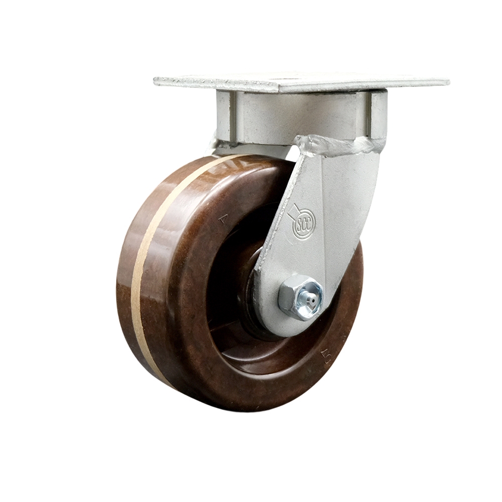 Heavy Duty Kingpinless Swivel Top Plate Caster with 5 Inch High Temperature Glass Filled Nylon Wheel - 1,000 lbs. Capacity/Caster - Service Caster Brand — photo 1