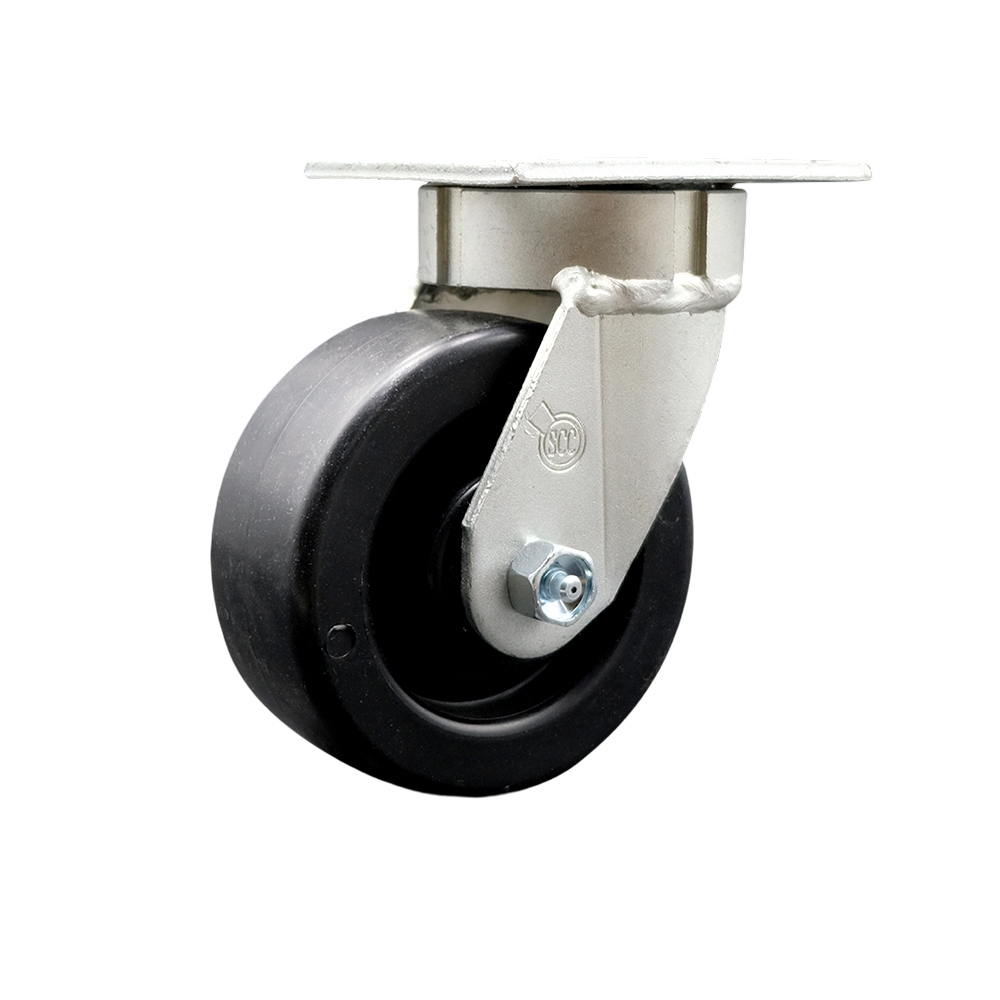 Heavy Duty Kingpinless Swivel Top Plate Caster with 5 Inch Polyolefin Wheel and Ball Bearings - 650 lbs. Capacity/Caster - Service Caster Brand — photo 1
