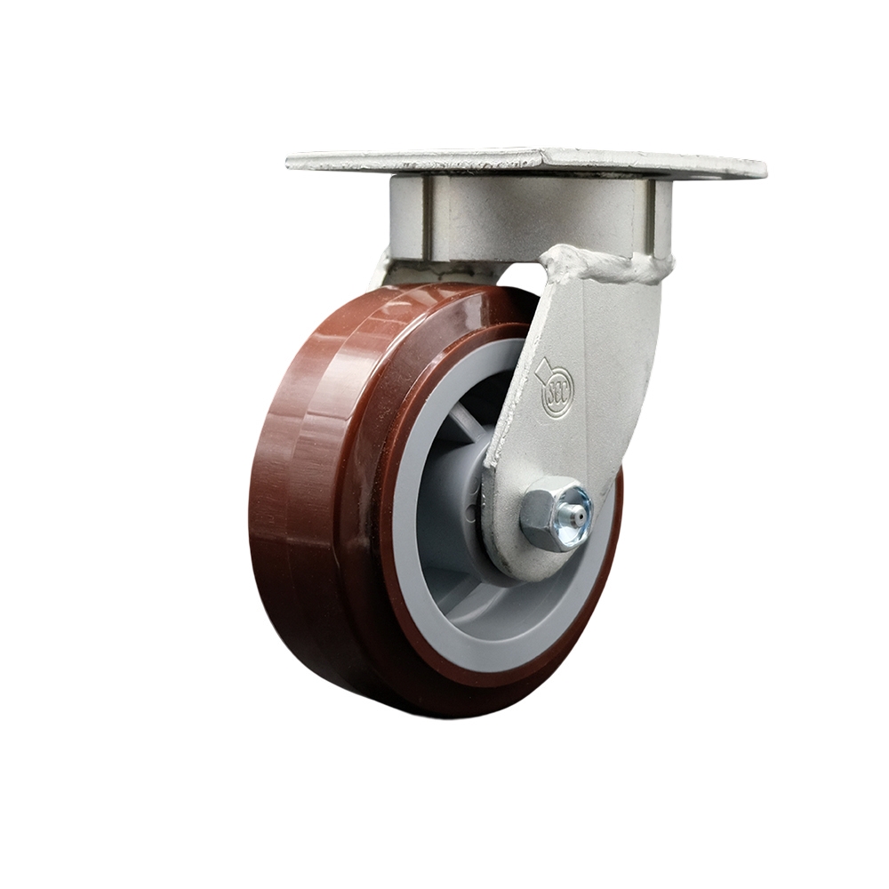 Service Caster Brand Replacement Caster for Grainger Caster P25S-UP050R-14 1VJB7 - Kingpinless Swivel Top Plate Heavy Duty Caster with 5 Inch Polyurethane Wheel - Fits Industrial Carts and Trucks — photo 1