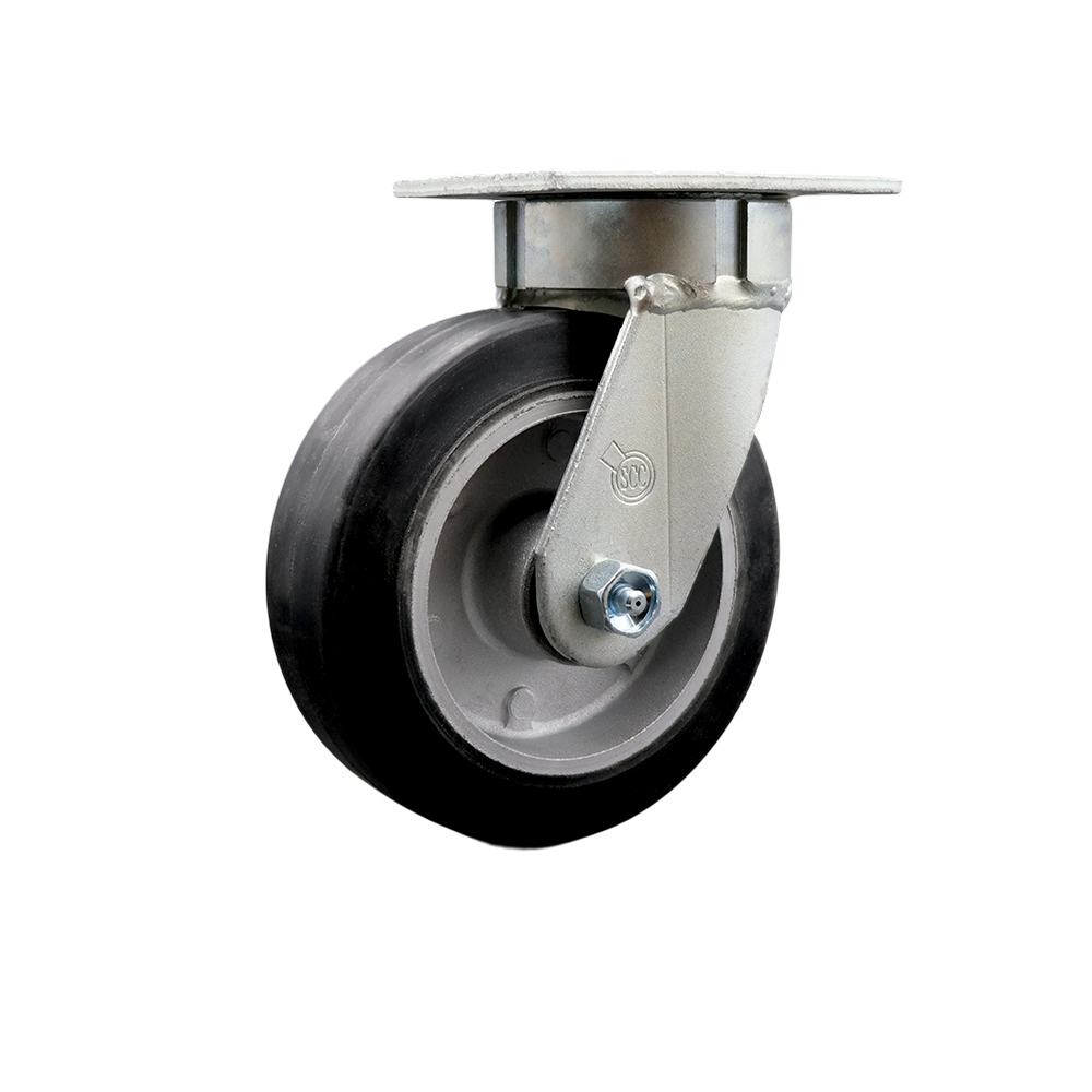 Heavy Duty Kingpinless Swivel Top Plate Caster with 6 Inch Rubber on Aluminum Wheel and Ball Bearings - 550 lbs. Capacity/Caster - Service Caster Brand — photo 1