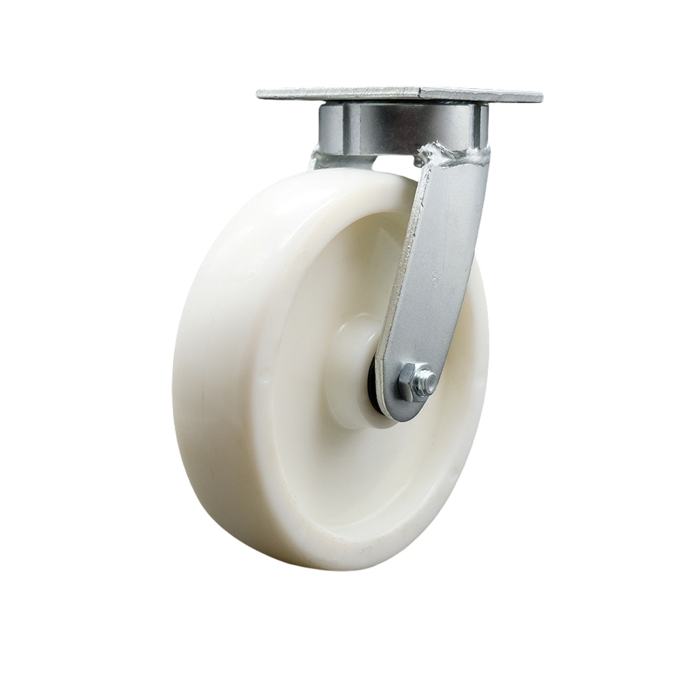 Heavy Duty Kingpinless Swivel Top Plate Caster with 8 Inch Nylon Wheel and Ball Bearings - 1,250 lbs. Capacity/Caster - Service Caster Brand — photo 1