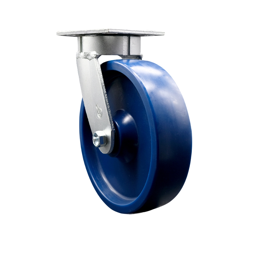Heavy Duty Kingpinless Swivel Top Plate Caster with 8 Inch Solid Polyurethane Wheel and Ball Bearings - 1,200 lbs. Capacity/Caster - Service Caster Brand — photo 1