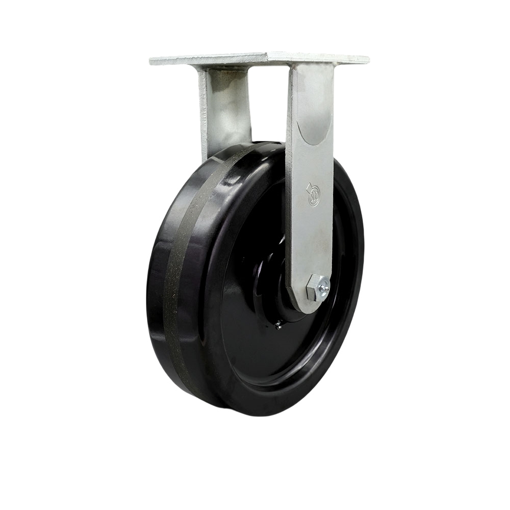 10 Inch Rigid Top Plate Extra Heavy Duty Caster with Phenolic Wheel - Heavy Duty Caster Wheel - Industrial Caster - 3,000 lbs. Capacity/Caster - Service Caster Brand — photo 1