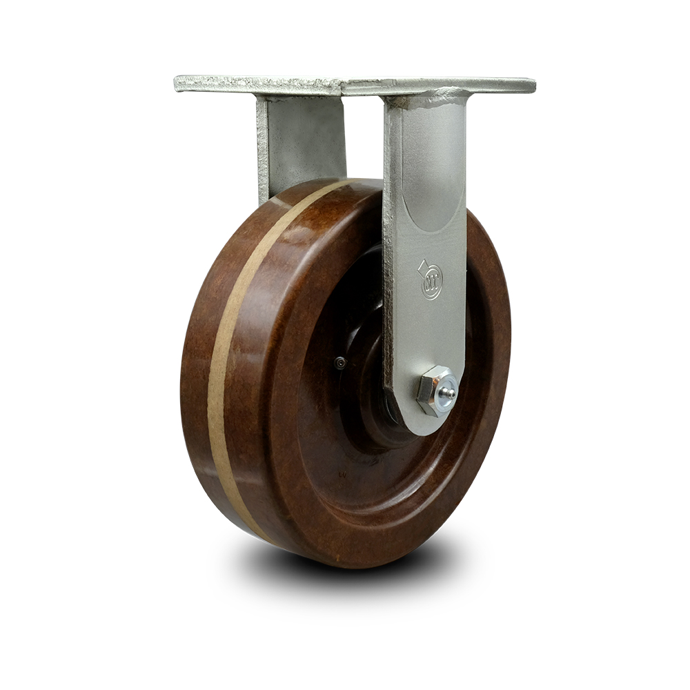 Extra Heavy Duty Kingpinless 10” x 3” High Temperature Phenolic Rigid Caster for Cranes, Gantries, Hoists, and Winches - 2,900 lbs Per Caster - Service Caster Brand — photo 1