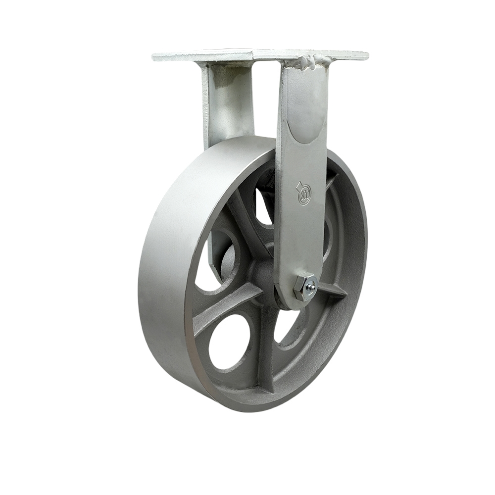 Extra Heavy Duty Kingpinless 10” x 3” Semi Steel Cast Iron Rigid Caster for Cranes, Gantries, Hoists, and Winches – 2,500 lbs Per Caster - Service Caster Brand — photo 1