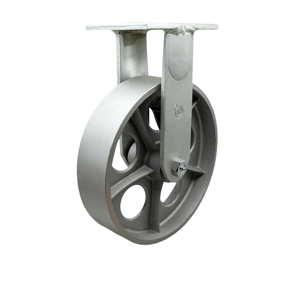 12 Inch Rigid Top Plate Extra Heavy Duty Caster with Semi Steel Cast Iron Wheel - Heavy Duty Caster Wheel - Industrial Caster - 3,500 lbs. Capacity/Caster - Service Caster Brand — photo 1