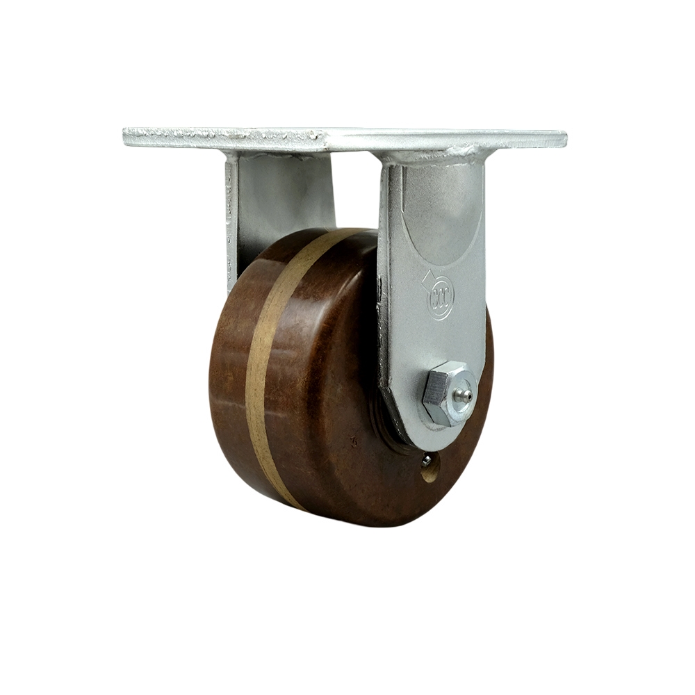 6 Inch Rigid Top Plate Extra Heavy Duty Caster with High Temperature Phenolic Wheel - Heavy Duty Caster Wheel - Industrial Caster - 2,000 lbs. Capacity/Caster - Service Caster Brand — photo 1