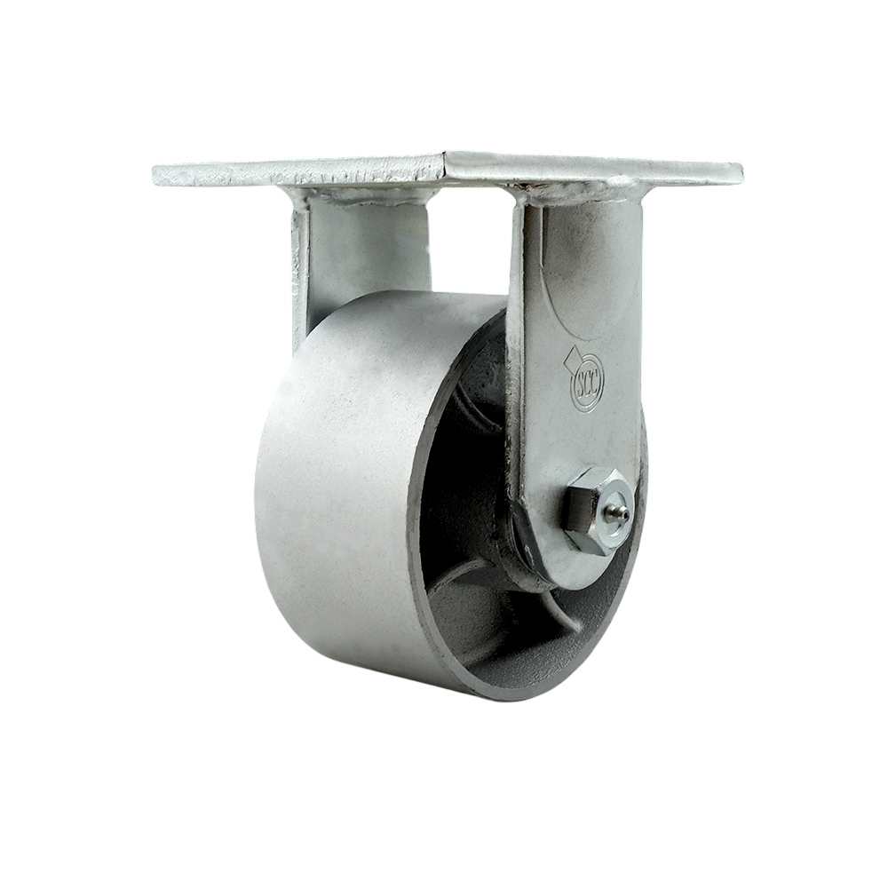6 Inch Rigid Top Plate Extra Heavy Duty Caster with Semi Steel Cast Iron Wheel - Heavy Duty Caster Wheel - Industrial Caster - 2,000 lbs. Capacity/Caster - Service Caster Brand — photo 1