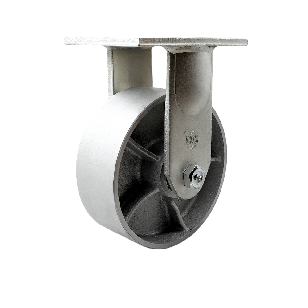 Extra Heavy Duty Kingpinless 8” x 3” Semi Steel Cast Iron Rigid Caster for Cranes, Gantries, Hoists, and Winches - 2,500 lbs Per Caster - Service Caster Brand — photo 1