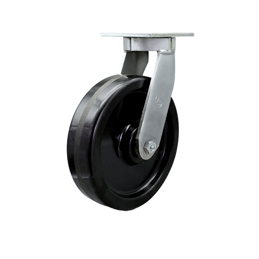 Extra Heavy Duty Kingpinless 10” x 3” Phenolic Swivel Caster with Bolt on Swivel Lock for Cranes, Gantries, Hoists, and Winches - 2,900 lbs Per Caster - Service Caster Brand — photo 1