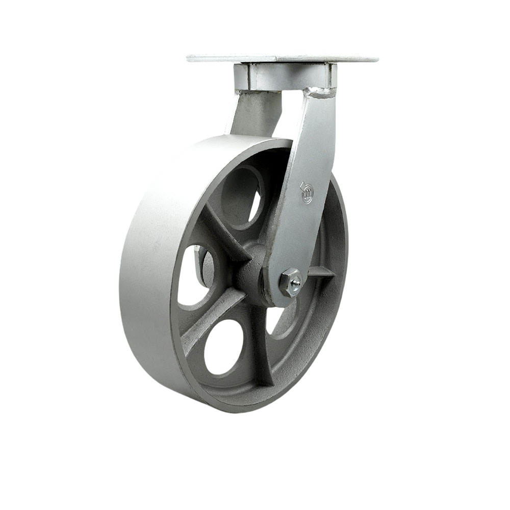 Extra Heavy Duty Kingpinless 10” x 3” Semi Steel Cast Iron Swivel Caster with Bolt on Swivel Lock for Cranes, Gantries, Hoists, and Winches – 2,500 lbs Per Caster - Service Caster Brand — photo 1