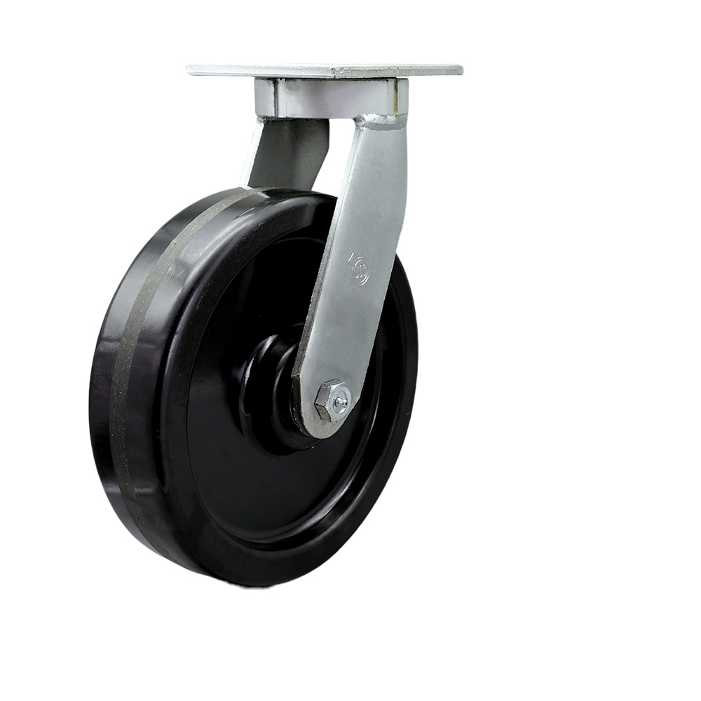 12 Inch Swivel Top Plate Extra Heavy Duty Caster with Phenolic Wheel and Bolt on Swivel Lock - Heavy Duty Caster Wheel - Industrial Caster - 3,500 lbs. Capacity/Caster - Service Caster Brand — photo 1