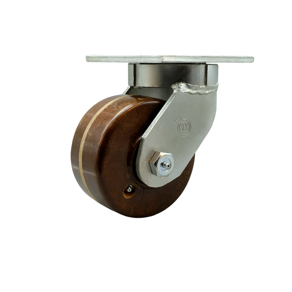 6 Inch Swivel Top Plate Extra Heavy Duty Caster with High Temperature Phenolic Wheel - Heavy Duty Caster Wheel - Industrial Caster - 2,000 lbs. Capacity/Caster - Service Caster Brand — photo 1