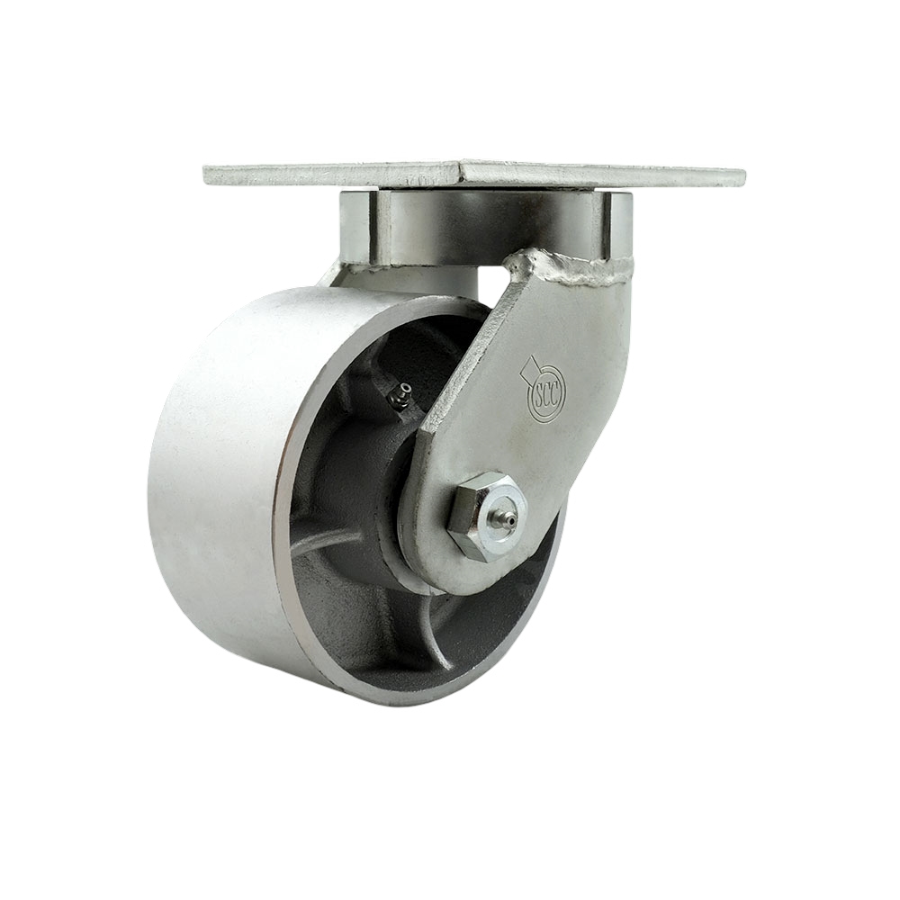 6 Inch Swivel Top Plate Extra Heavy Duty Caster with Semi Steel Cast Iron Wheel and Bolt on Swivel Lock-Heavy Duty Caster Wheel - Industrial Caster - 2,000 lbs. Capacity/Caster - Service Caster Brand — photo 1