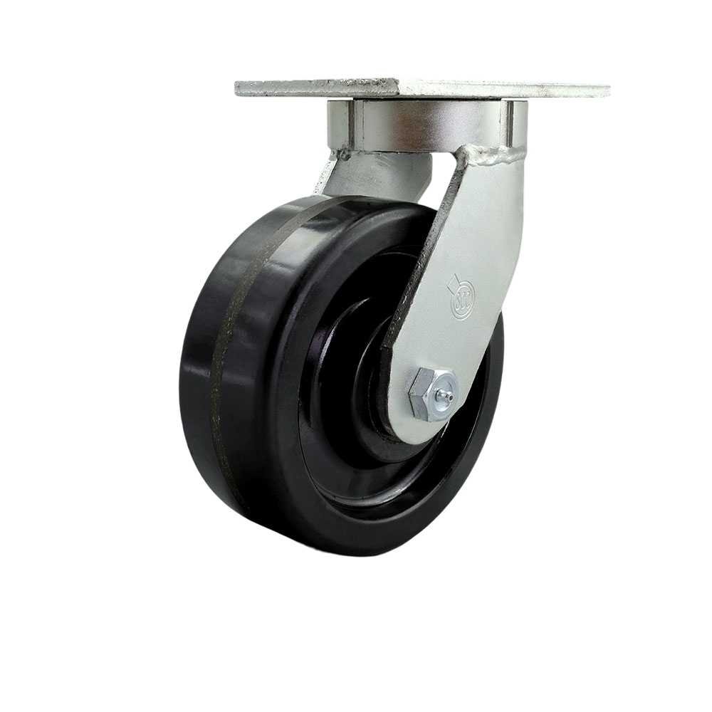 8 Inch Swivel Top Plate Extra Heavy Duty Caster with Phenolic Wheel - Heavy Duty Caster Wheel - Industrial Caster - 2,500 lbs. Capacity/Caster - Service Caster Brand — photo 1