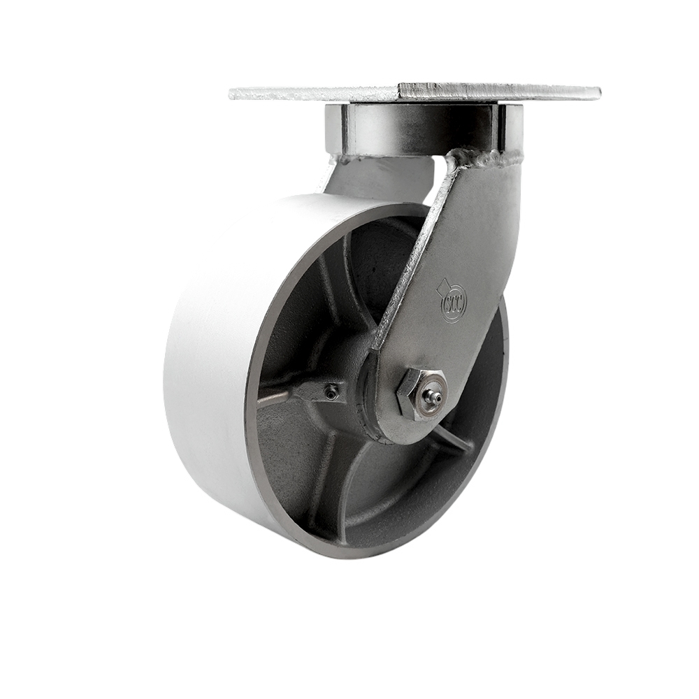 Extra Heavy Duty Kingpinless 8” x 3” Semi Steel Cast Iron Swivel Caster for Cranes, Gantries, Hoists, and Winches – 2,500 lbs Per Caster - Service Caster Brand — photo 1