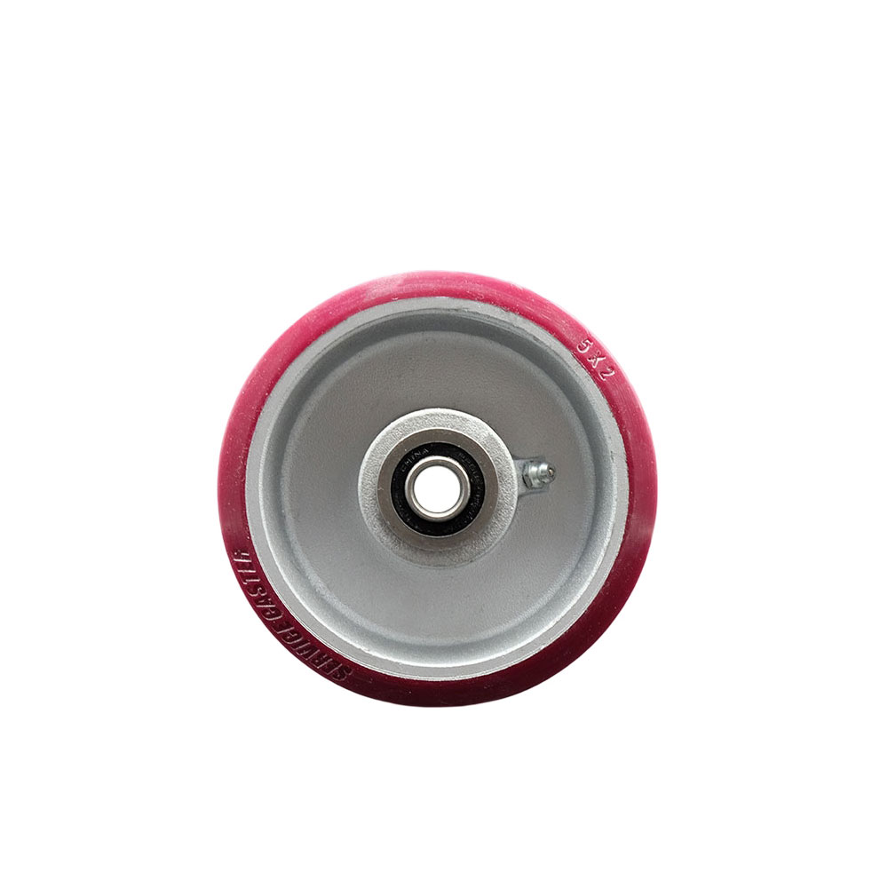 5" x 2" Polyurethane on Aluminum Wheel Only with Precision Ball Bearing - 1/2" Bore - 900 lbs Capacity per Wheel  -  Service Caster Brand — photo 1