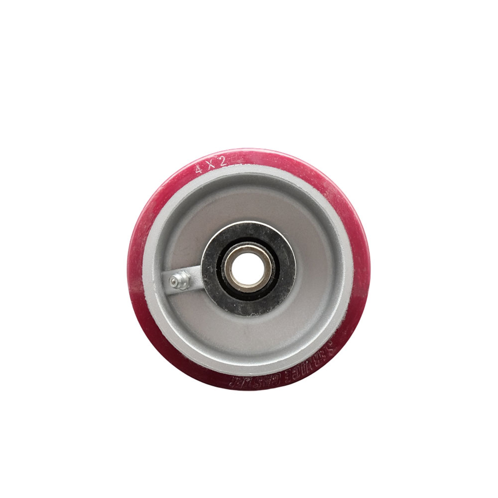 4" x 2" Polyurethane on Aluminum Wheel Only with Roller Bearing - 1/2" Bore - 800 lbs Capacity per Wheel  -  Service Caster Brand — photo 1