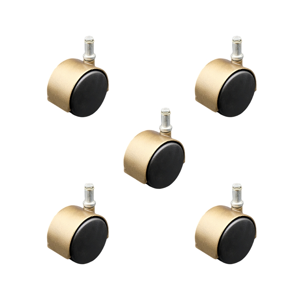 2.375 Inch Office Chair Stem Casters Set of 5 - Windsor Antique Hooded Nylon Twin Wheel with 7/16 Inch by 7/8 Inch Grip Ring Stem Casters - 500 lbs. Total Capacity - Service Caster Brand — photo 1