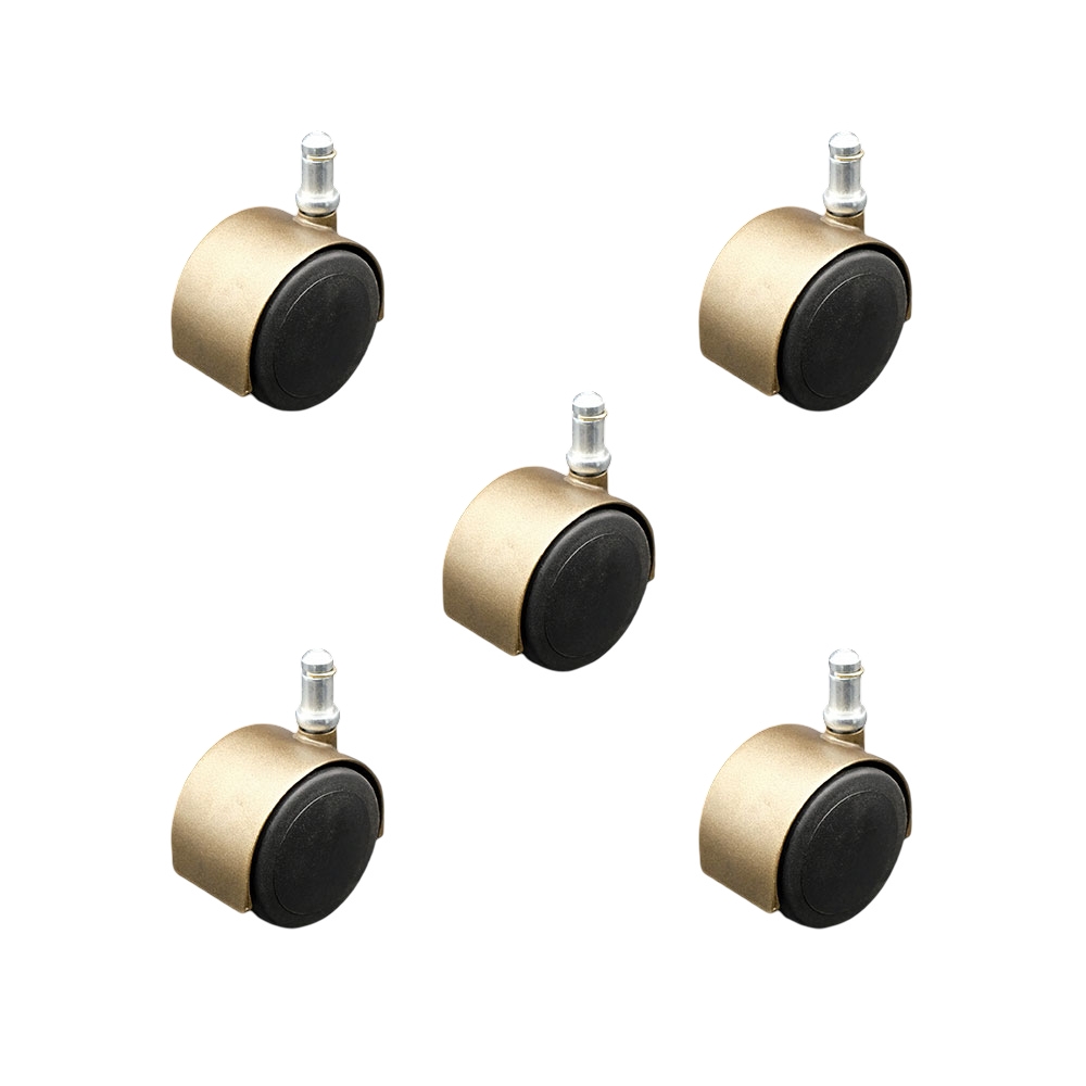 2.375 Inch Office Chair Stem Casters Set of 5 - Windsor Antique Hooded Soft Urethane Twin Wheel with 7/16 Inch by 7/8 Inch Grip Ring Stem Casters - 500 lbs. Total Capacity - Service Caster Brand — photo 1