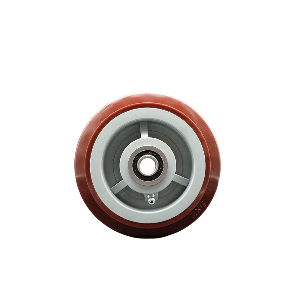 5" x 2" Polyurethane on Polyolefin Wheel Only with Precision Ball Bearing - 1/2" Bore - 600 lbs Capacity per Wheel  -  Service Caster Brand — photo 1