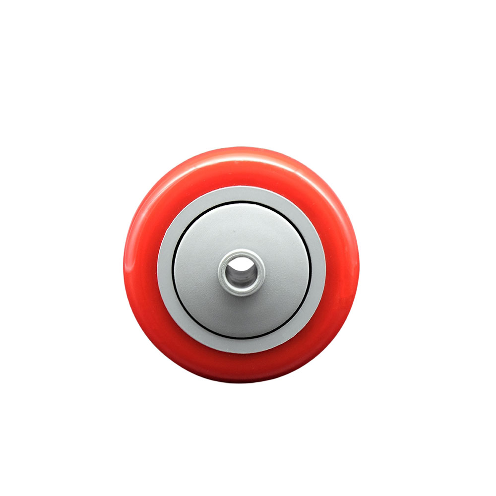 3" x 1.25" Red Polyurethane on Gray Polyolefin Wheel Only with Precision Ball Bearing - 3/8" Bore - Non Marking/Non Marring - 300 lbs Capacity per Wheel - Service Caster Brand — photo 1