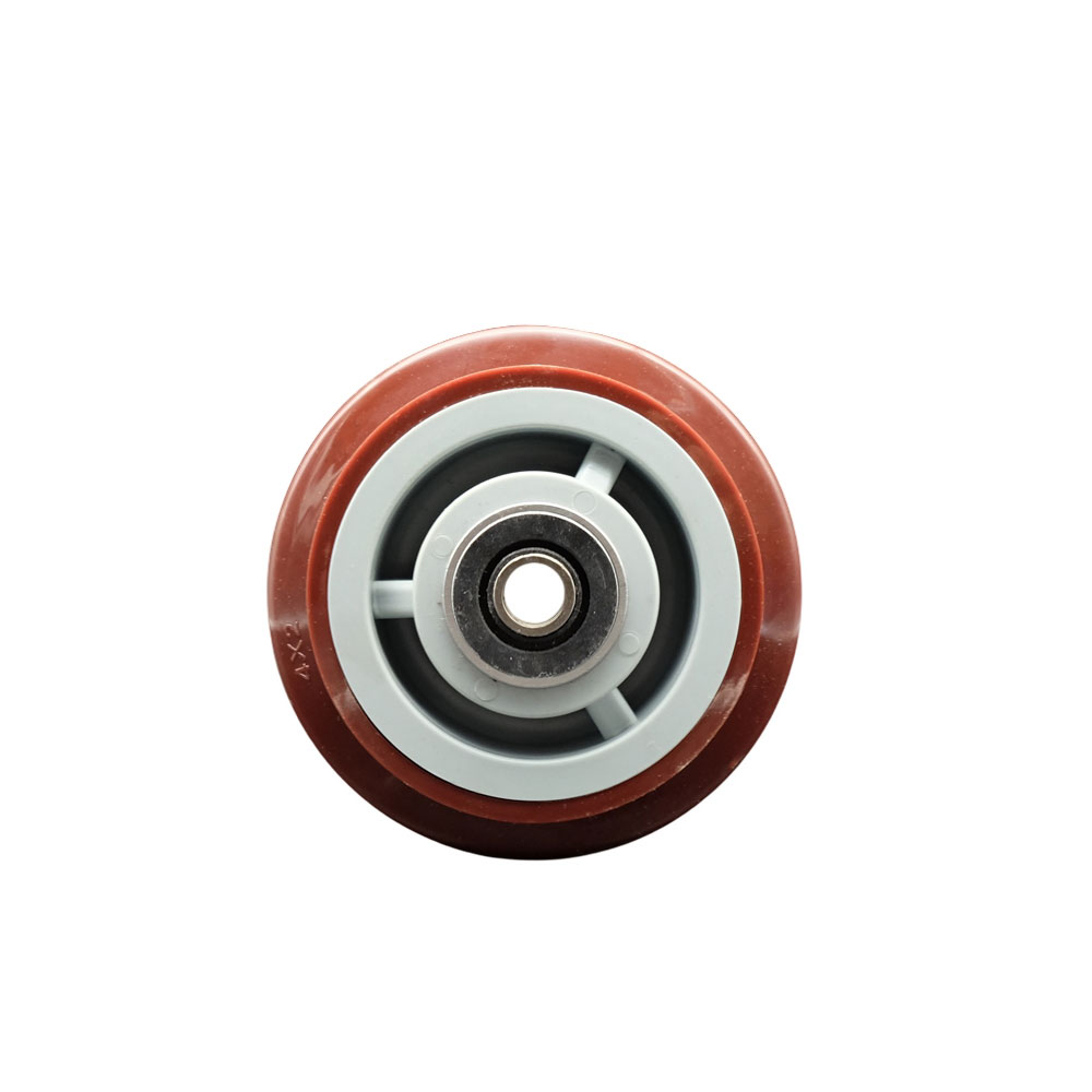 4" x 2" Polyurethane on Polyolefin Wheel Only with Roller Bearing - 1/2" Bore - 500 lbs Capacity per Wheel  -  Service Caster Brand — photo 1