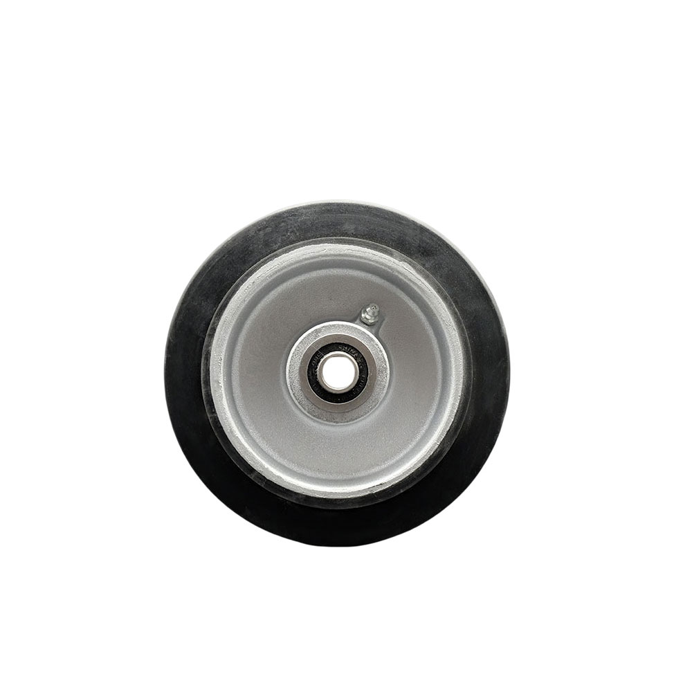 6" x 2" Rubber on Aluminum Wheel Only with Precision Ball Bearing - 1/2" Bore - 550 lbs Capacity per Wheel - Service Caster Brand — photo 1