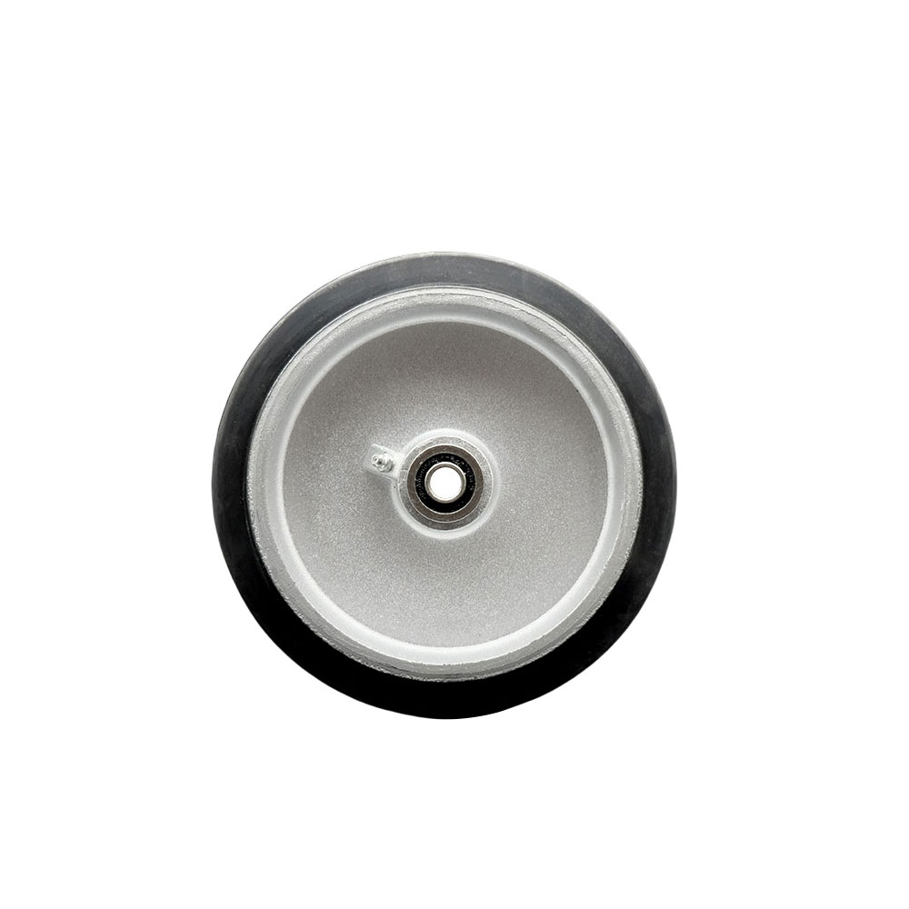 8" x 2" Rubber on Aluminum Wheel Only with Precision Ball Bearing - 1/2" Bore - 600 lbs Capacity per Wheel - Service Caster Brand — photo 1
