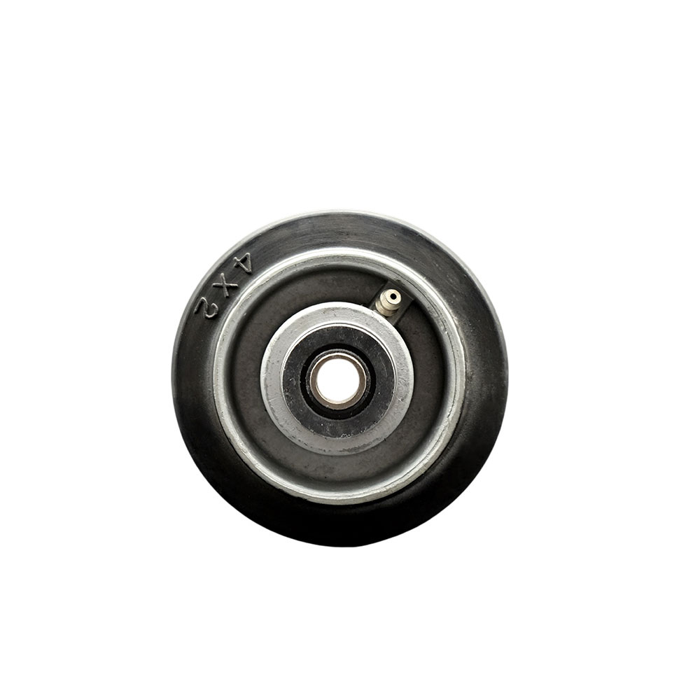 4" x 2" Rubber on Aluminum Wheel Only with Roller Bearing - 1/2" Bore - 400 lbs Capacity per Wheel  -  Service Caster Brand — photo 1