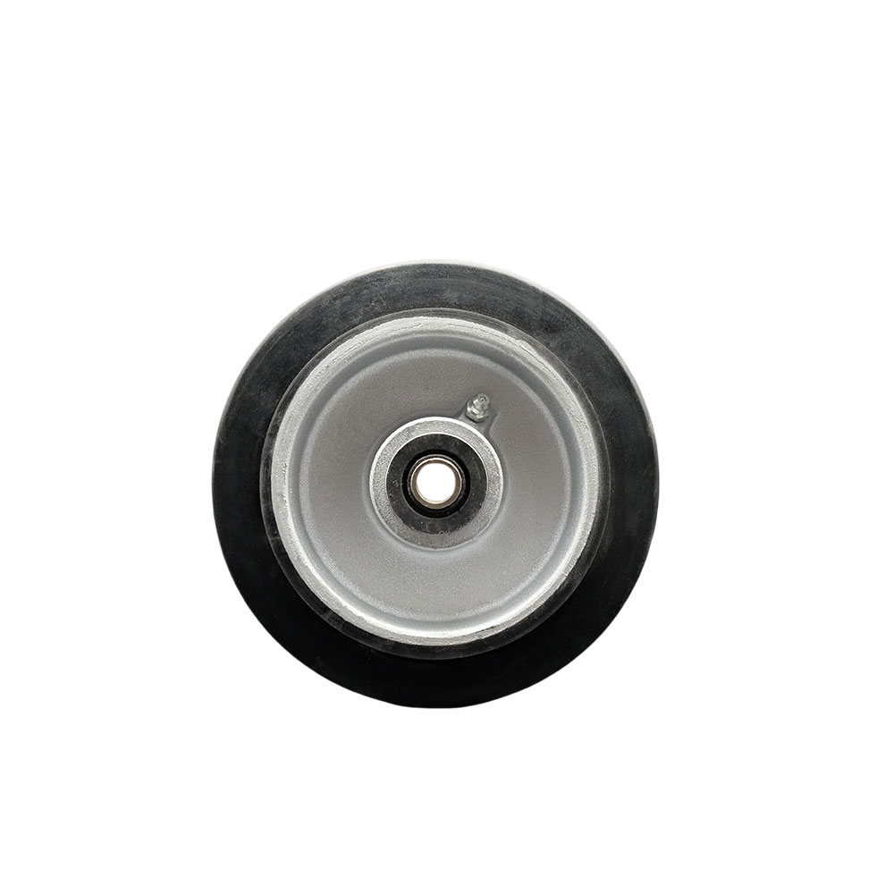 6" x 2" Rubber on Aluminum Wheel Only with Roller Bearing - 1/2" Bore - 550 lbs Capacity per Wheel  -  Service Caster Brand — photo 1