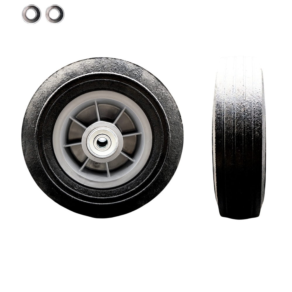10/" x 2/" Flat Free Hand Truck Dolly Wheel Only w//2.125/" Offset Hub/&Ball Bearings