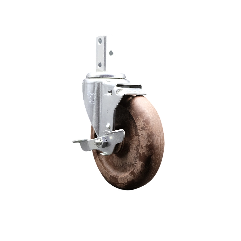 600CASTBRAL Regency 5 Inch Swivel Square Stem Caster with Brake - Fits Regency Sheet Pan Racks - Light Duty Replacement - High Temperature Glass Filled Nylon Wheel - Service Caster Brand — photo 1