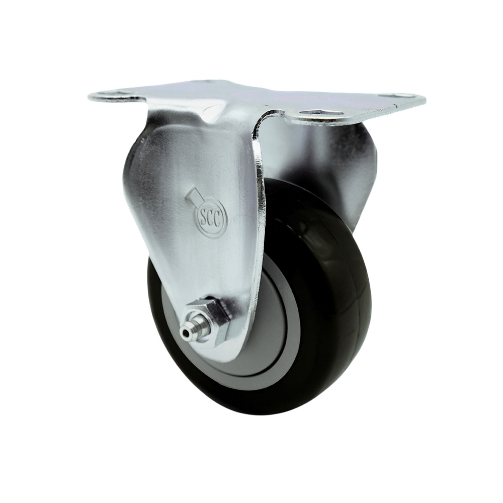 Service Caster Brand Replacement Caster for McMaster Carr Caster 8359T413 - Stainless Steel Rigid Top Plate Caster with 3 Inch Black Polyurethane Wheel - 300 lbs. Capacity/Caster — photo 1