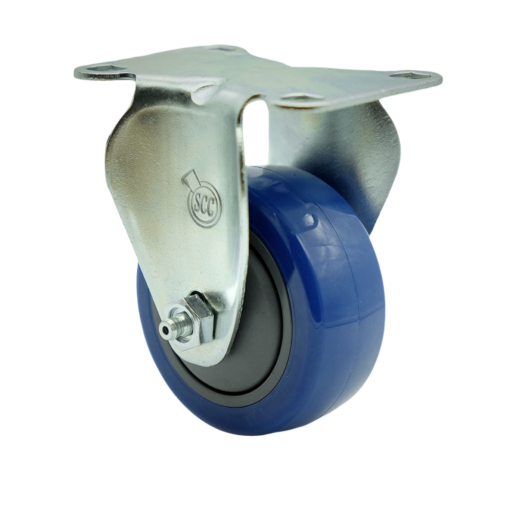 Service Caster Brand Replacement Caster for McMaster Carr Caster 8359T413 - Stainless Steel Rigid Top Plate Caster with 3 Inch Blue Polyurethane Wheel - 300 lbs. Capacity/Caster — photo 1