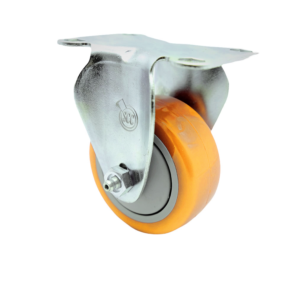 Service Caster Brand Replacement Caster for McMaster Carr Caster 8359T413 - Stainless Steel Rigid Top Plate Caster with 3 Inch Yellow Polyurethane Wheel - 300 lbs. Capacity/Caster — photo 1