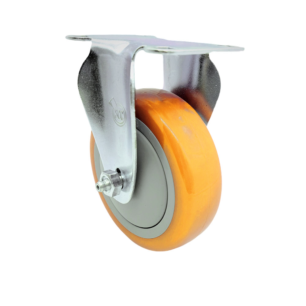 Service Caster Brand Replacement Caster for McMaster Carr Caster 8359T433 - Stainless Steel Rigid Top Plate Caster with 4 Inch Yellow Polyurethane Wheel - 350 lbs. Capacity/Caster — photo 1