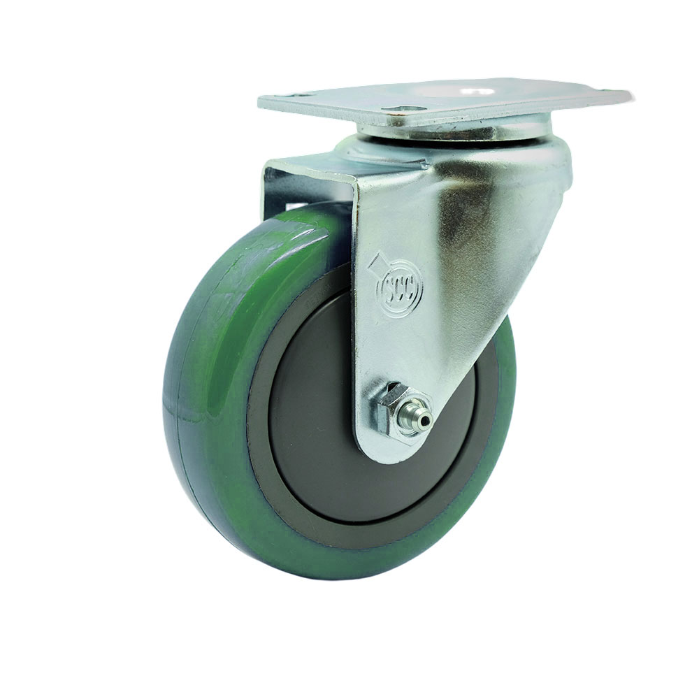 Service Caster Brand Replacement Caster for Uline Caster H-7448S - Stainless Steel Swivel Top Plate Caster with 4 Inch Green Polyurethane Wheel - Fits Carts and Platform Trucks H-3352