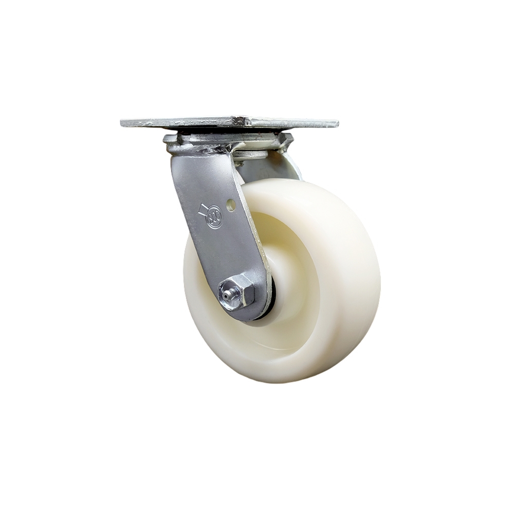 Stainless Steel Heavy Duty Swivel Top Plate Caster with 5 Inch Nylon Wheel and Delrin Bearings - 900 lbs. Capacity/Caster - Service Caster Brand — photo 1