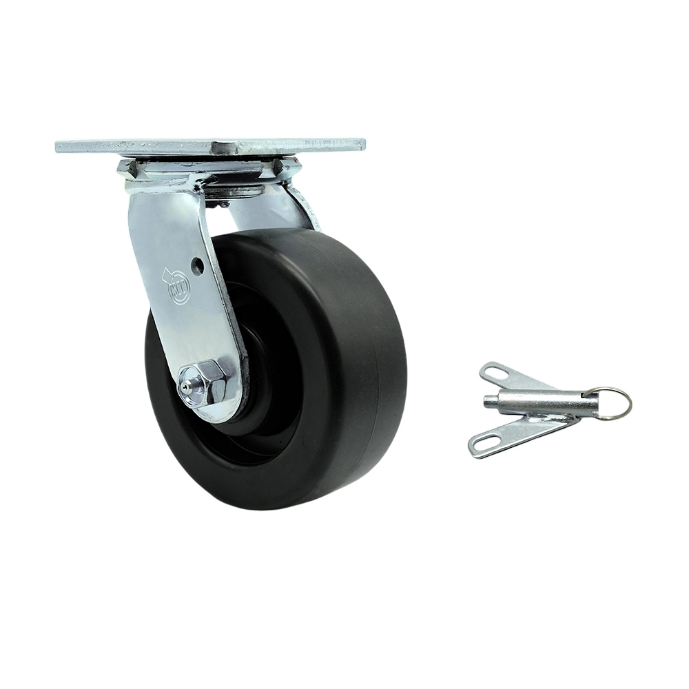 Stainless Steel Polyolefin Swivel Top Plate Heavy Duty Caster with 5 Inch Wheel and Bolt on Swivel Lock – 650 lbs. Capacity/Caster - Service Caster Brand — photo 1